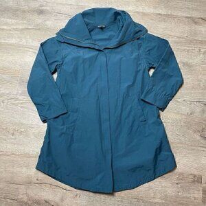 EILEEN FISHER RELAXED FIT FULL ZIP Organic Cotton High Neck Utility